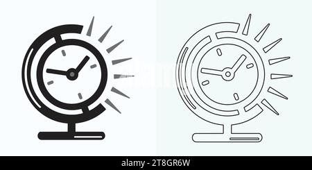 new style Analog clock flat vector icon. Symbol of time management, chronometer with hour, minute, and second arrow. Simple illustration isolated Stock Vector