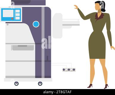 Vector woman office worker using copy machine Stock Vector