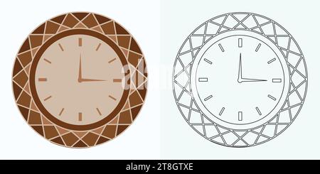 new style Analog clock flat vector icon. Symbol of time management, chronometer with hour, minute, and second arrow. Simple illustration isolated Stock Vector