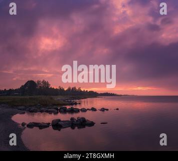 landscape at sunset with dramatic sky in Reggio Emilia, Italy Stock ...