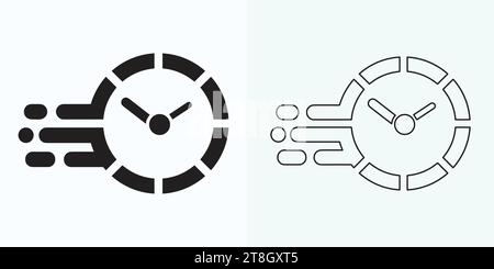 Time and Clock set of linear icons. Time management. Timer, Speed, Alarm, Restore, Time Management, Calendar and more. Collection of time, clock, Stock Vector