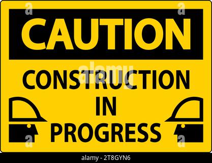 Caution Sign Construction In Progress Stock Vector