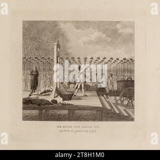 French Revolution: The Execution of Louis XVI, January 21, 1793, Engraver, Ca. 1788-1798, Print, Graphic arts, French Revolution, Print, Etching, Dimensions - From plate:, Height: 22.6 cm, Width: 23 cm Stock Photo