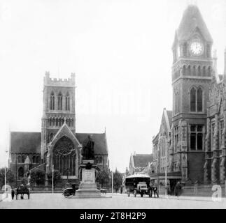 Burton on Trent Town Hall and St. Paul's Church, probably 1920s Stock Photo