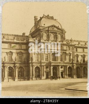 Pavillon de l'Horloge, palais du Louvre, 1er arrondissement, Paris, Photographer, 19th-20th century, Photography, Graphic arts, Photography, Albumen print, Dimensions - Work: Height: 8.2 cm, Width: 7.6 cm Stock Photo