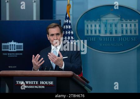 Washington, United States. 20th Nov, 2023. NSC Coordinator for Strategic Communications John Kirby participates in the daily briefing at the White House in Washington, DC, November 20, 2023. Credit: Chris Kleponis/Pool via CNP Credit: Abaca Press/Alamy Live News Stock Photo