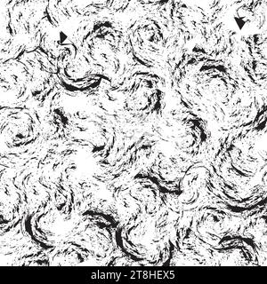 Abstract swirl lines and dots seamless pattern. Trendy textured print with swirl lines. Artistic stylish vector seamless background design. Chaotic in Stock Vector