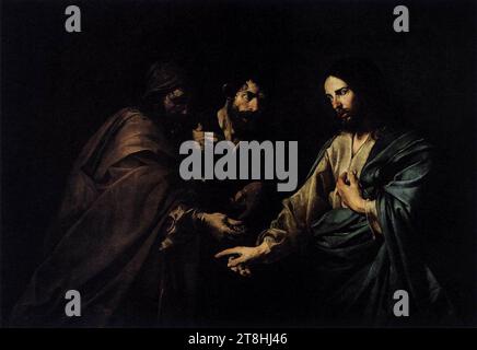 Valentin de Boulogne - The Tribute to Caesar Stock Photo