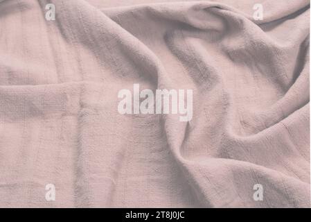 Cotton beige fabric pattern. Top view. Stock Photo