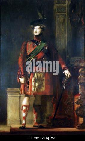 King George IV, Painting by Sir David Wilkie. Portrait of the kilted King George IV for the Visit of King George IV to Scotland Stock Photo