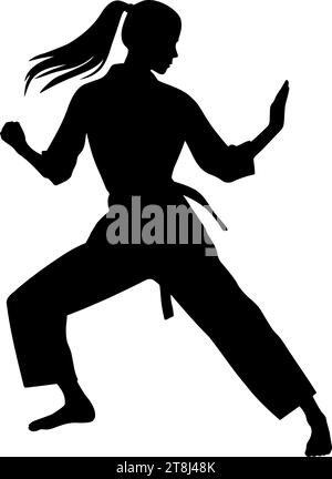 Taekwondo Woman Silhouette Vector Stock Vector Image & Art - Alamy