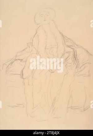 Study for 'Portrait of Amalie Zuckerkandl', Amalie Zuckerkandl, Gustav Klimt, Vienna 1862 - 1918 Vienna, 1913-1914, drawing, pencil on paper, sheet: 56.9 × 37.5 cm, Austria Stock Photo