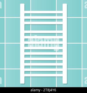 towel heater in the bathroom - vector illustration Stock Vector