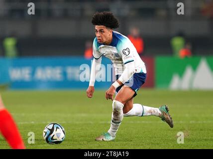 England's Rico Lewis during the UEFA Euro 2024 Qualifying Group C match at Todor Proeski National Arena in Skopje, North Macedonia. Picture date: Monday November 20, 2023. Stock Photo