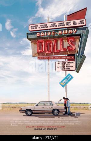 DRIVE-AWAY DOLLS, from left: Margaret Qualley, Geraldine Viswanathan