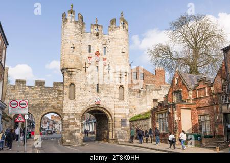 YORK, UK - April 17, 2023. Micklegate Bar, a fortified gatehouse in York city walls. York, UK Stock Photo