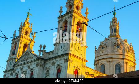 LISBON, PORTUGAL, Basilica da Estrela, Catholic church ancient building exterior Stock Photo