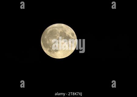 Full moon at night, Blue Moon on 30.08.2023, Netherlands, Frisia, Makkum Stock Photo