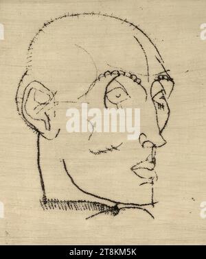 Male portrait, The graphic work of Egon Schiele, Egon Schiele, Tulln 1890 - 1918 Vienna, 1914/1922, print, drypoint, Austria Stock Photo