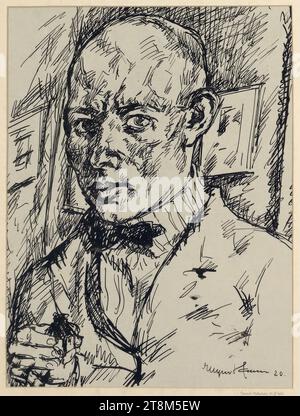 Self-portrait, Eugen Hamm (Apolda 1885 - 1930 Berlin), 1920, drawing, pencil with watercolour, 320 mm x 24 mm Stock Photo