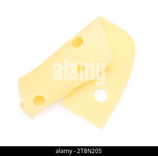 Tasty cheese slice on white background Stock Photo