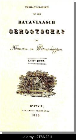 Verhandelingen van het Bataviaasch Genootschap van Kunsten en Wetenschappen 1839. Stock Photo
