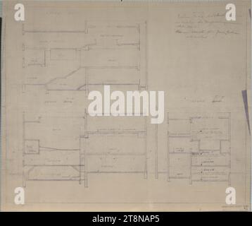 Josephine Baker House, Paris XVI, Avenue Bugeaud, France, Sections, 1928, Architectural Drawing, Blueprint, 413 x 492 mm Stock Photo