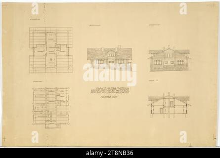 Construction management hut for the Black Forest School I, Semmering, Breitenstein municipality, Lower Austria, submission plan, around 1912-1913, architectural drawing, print, 499 x 741 mm Stock Photo