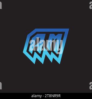 AM initial inspiration logo design esport and gaming clan ideas Stock Vector