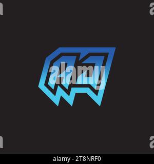 AJ initial inspiration logo design esport and gaming clan ideas Stock Vector