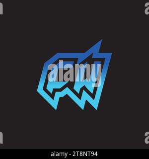 CW initial inspiration logo design esport and gaming clan ideas Stock Vector