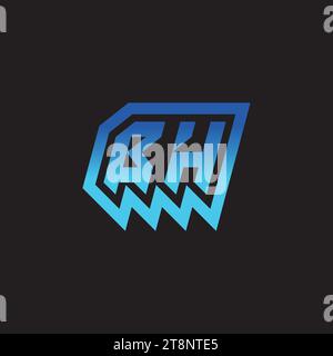 BH initial inspiration logo design esport and gaming clan ideas Stock Vector