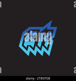 BK initial inspiration logo design esport and gaming clan ideas Stock Vector