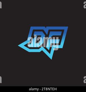 DF initial inspiration logo design esport and gaming clan ideas Stock Vector