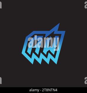 AW initial inspiration logo design esport and gaming clan ideas Stock Vector