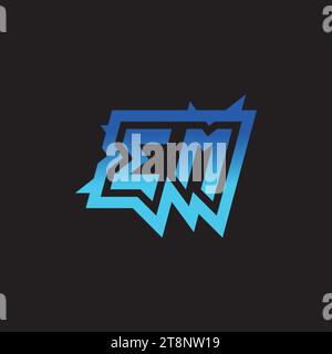 EM initial inspiration logo design esport and gaming clan ideas Stock Vector