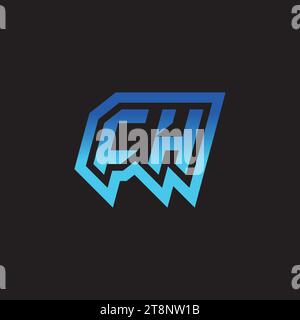 CH initial inspiration logo design esport and gaming clan ideas Stock Vector