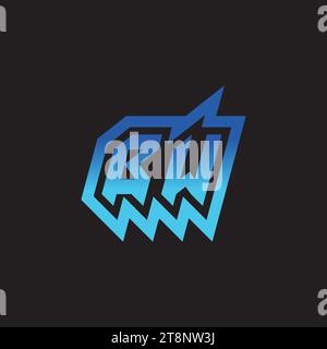 BW initial inspiration logo design esport and gaming clan ideas Stock Vector