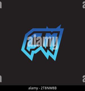 CM initial inspiration logo design esport and gaming clan ideas Stock Vector