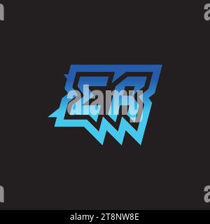ER initial inspiration logo design esport and gaming clan ideas Stock Vector