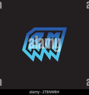 BM initial inspiration logo design esport and gaming clan ideas Stock Vector