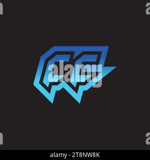 CC initial inspiration logo design esport and gaming clan ideas Stock Vector