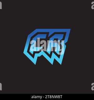 CR initial inspiration logo design esport and gaming clan ideas Stock Vector