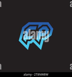 CP initial inspiration logo design esport and gaming clan ideas Stock Vector