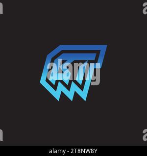 BT initial inspiration logo design esport and gaming clan ideas Stock Vector