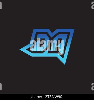 DA initial inspiration logo design esport and gaming clan ideas Stock Vector
