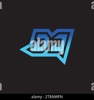 DJ initial inspiration logo design esport and gaming clan ideas Stock Vector