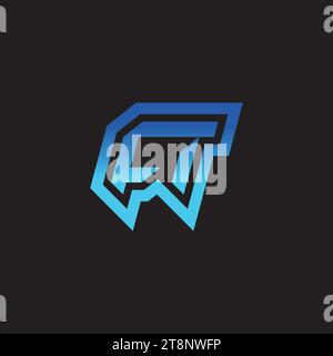 CT initial inspiration logo design esport and gaming clan ideas Stock Vector