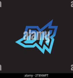 DK initial inspiration logo design esport and gaming clan ideas Stock Vector