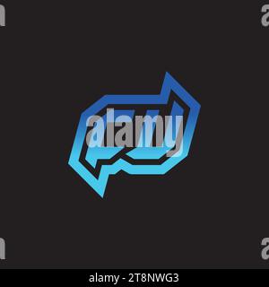 CU initial inspiration logo design esport and gaming clan ideas Stock Vector